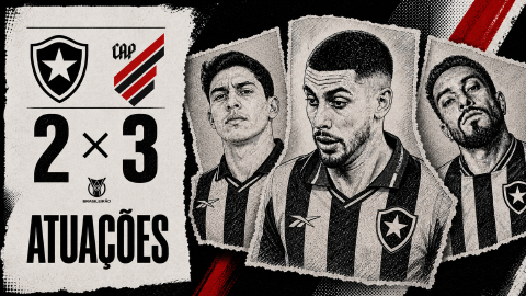 Capa de Botafogo 2 x 3 Athletico: resenha e atuações na derrota